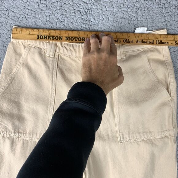 zara high waist wide leg pants Women’s XL (32 Waist)‎ cream 8197/215 New Office - Picture 13 of 16